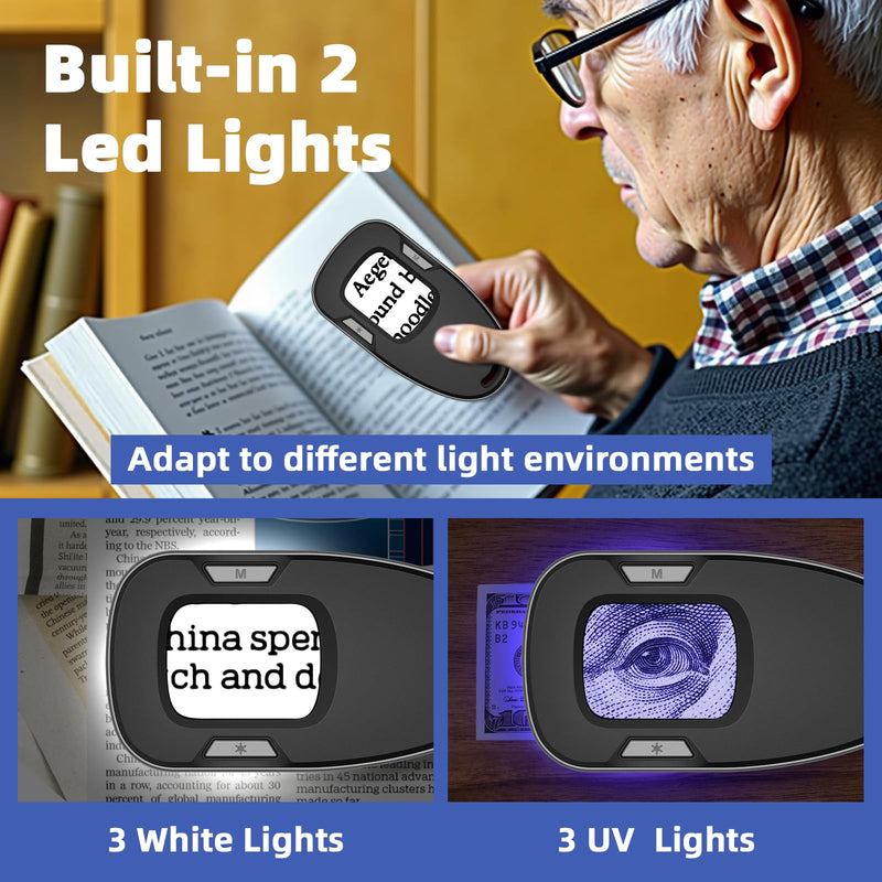 [Australia - AusPower] - Luvan Mobile Phone Microscope, Portable Microscope, 200X Portable Pocket Microscope, 2.0 Inch IPS Colour Display, 2 Light Source Modes, 1 Megapixel, Built-in LED, Seniors 