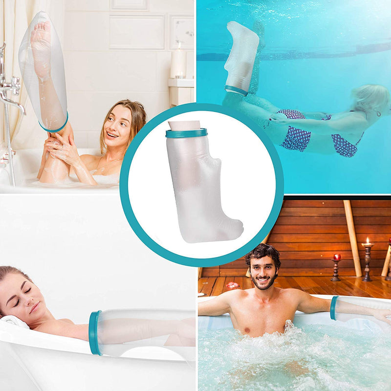 [Australia - AusPower] - Lxuemlu 100% Waterproof Leg Cast Cover for Shower and Bath, Reusable Sealed Watertight Foot Protector to Keep Wound & Bandages Dry, Perfect Fit for Leg Foot Ankle and No Mark on Skin 