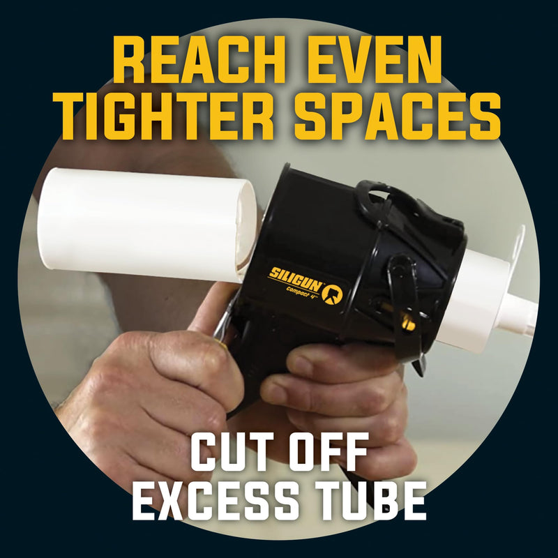 [Australia - AusPower] - SILIGUN Compact Caulking Gun with Caulking Tools and Caulk Nozzle - No Drip Caulk Gun - Patented Design - Lightweight ABS Frame - Works with All 10 oz Tubes 