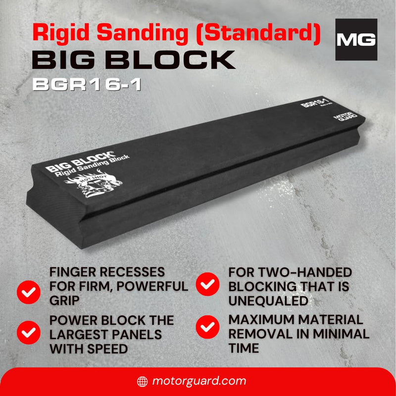 Motor Guard - BGR161 BGR16-1 Rigid PSA Sanding Block, 2 5/8" x 16"