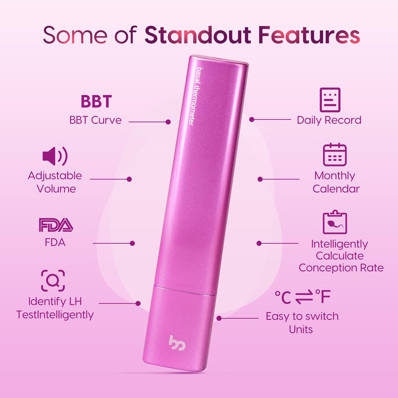 [Australia - AusPower] - Femometer Smart Basal Thermometer BBT Thermometers Ovulation, Fertility Monitoring Tracking, Smart High-Precision Thermometer for Ovulation Tracking and Prediction Sync with Femometer APP, Purple 