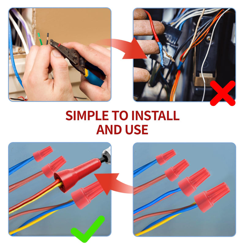 [Australia - AusPower] - Wire Twister Tool for Drill, Drill Wire Twister Wire Connector Wire Twisting Tool, Wire Nut Twister for Electrical Power Drill, Cable Quick Stripping, 2 Pcs Silver, 1 Pc Red 