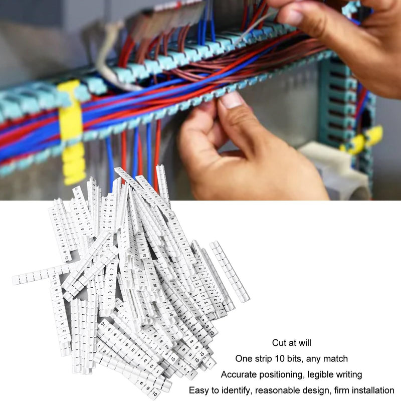 100PCS Terminal Marker Strip Blocks Labels MarkingHeat Nylon Terminal Blocks LabelsMarkers Bar Clear Visible Numbered Assembly
