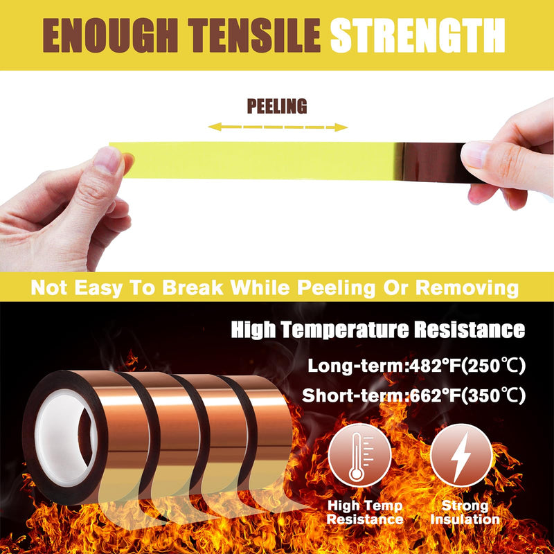 [Australia - AusPower] - 4 Rolls 20mm x16m(52FT) Heat Tape High Temperature Heat Resistant Tape Heat Transfer Tape for Heat Sublimation Press Vinyl,No Residue 