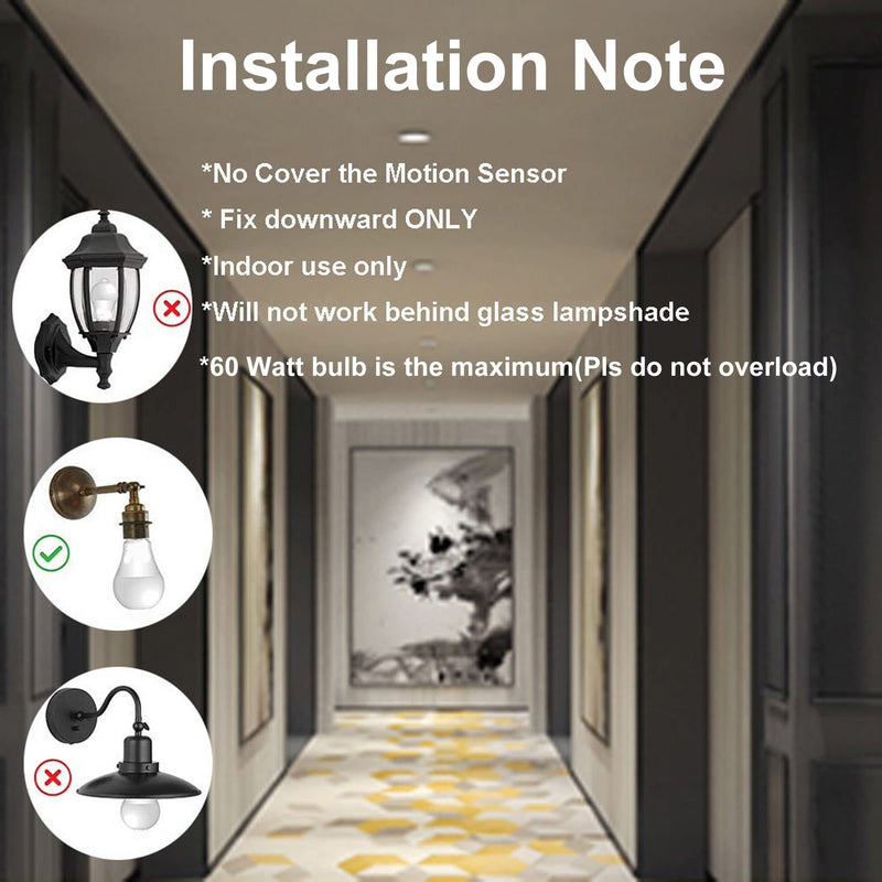 [Australia - AusPower] - 2pcs Motion Activated Light Sockets, E26/E27 Screw in Add on/off Motion Sensor Sockets for Existing Lights, Dusk and Dawn Auto Motion Sensor Light Sockets Indoor for Porch Garage Basement 2 