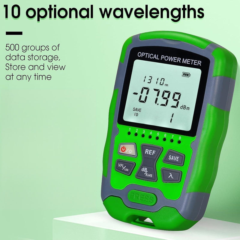 [Australia - AusPower] - Rechargeable Optical Power Meter A-MC70-30 (-70~+10dBm) mini Fiber Cable Tester for SC/FC/ST/LC Interface 4-in-1 Function with Fiber Test Pen 30 & RJ45 LED Equipped with 1 FC-LC Adapter 