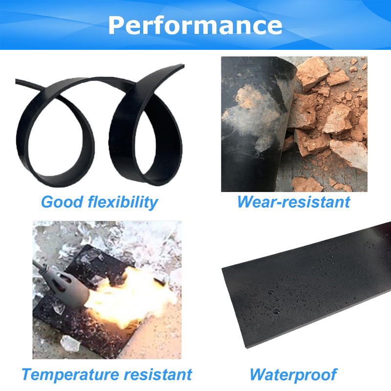 Solid Rubber Sheets,Rolls & Strips 1/8 (.125)" Thick X 12" Wide X 12" Long, Solid Rubber Strips for DIY Gaskets Crafts Pads Sealing Abrasion Supports Flooring Protection Warehouse 12"X12"X1/8" No Adhesive