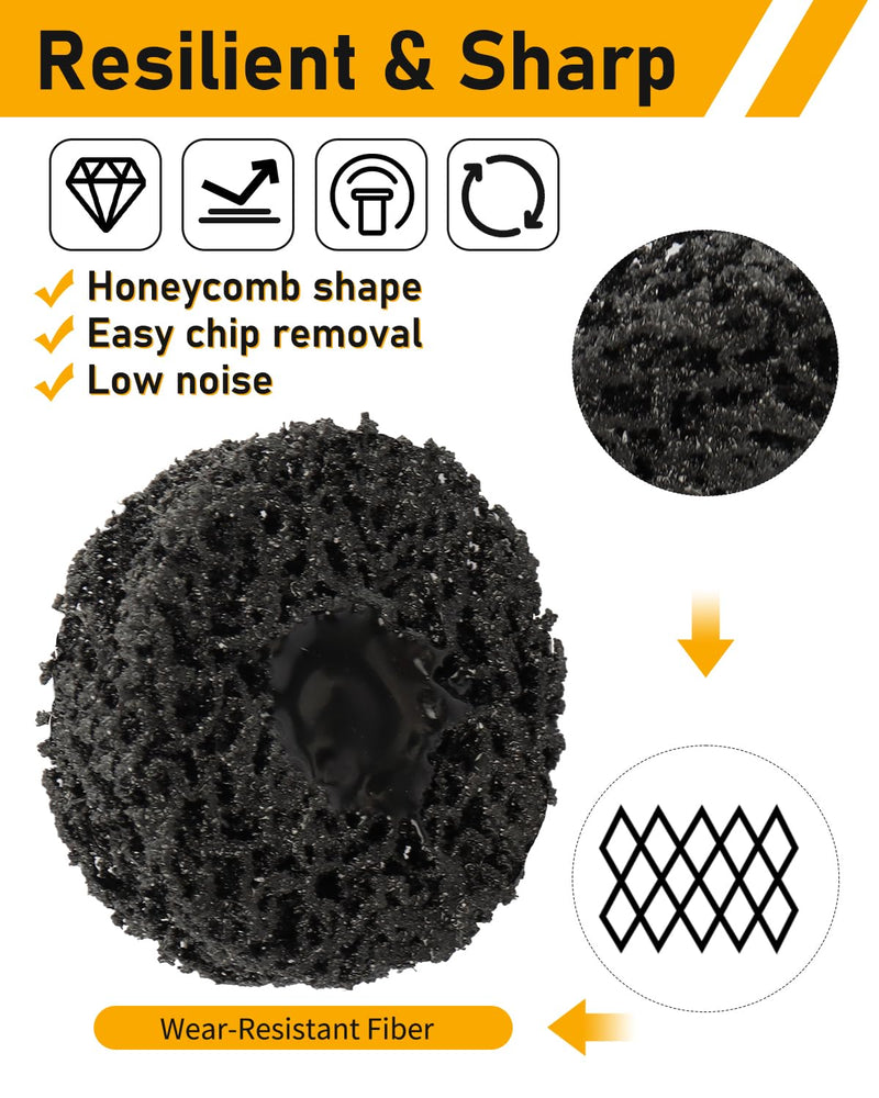 [Australia - AusPower] - 2" 10Pcs Strip Disc with 1/4" Hex Shank, Paint Stripper Wheel for Rust Removal Removing Paint, Cleans Welds. 10Pcs(black) 