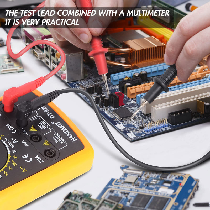 [Australia - AusPower] - Test Leads Set Multimeter Leads and Alligator Clips, Insulated Test Leads CAT III 1000V with Threaded Alligator Clips, 4mm Test Leads Threaded Probes Tip Red 