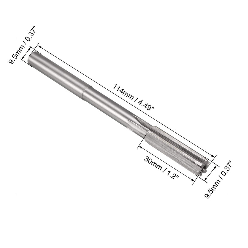 [Australia - AusPower] - uxcell 9.5mm Chucking Reamer, HSS Cobalt M35 Lathe Machine Reamer D4 6 Straight Flutes, Round Shank Milling Cutting Tool, for Stainless Steel Alloy Copper Metal 