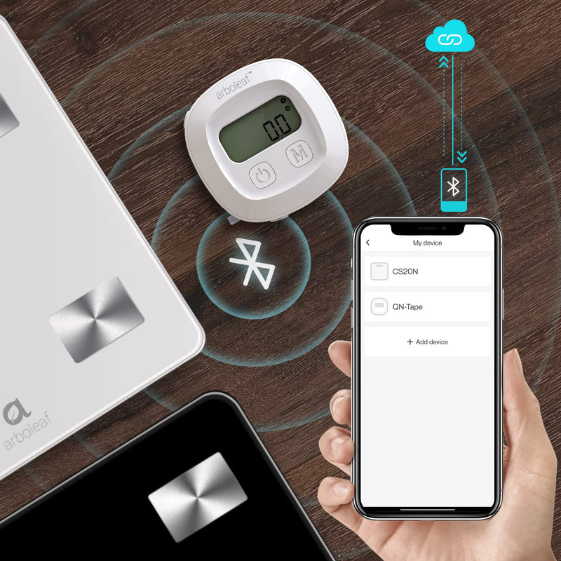 [Australia - AusPower] - arboleaf Digital Body Measuring Tape, 60in Body Tape Measure, Bluetooth Measuring Tape for Body Measurements, Body Fat Measurement Device for Weight Loss, Locking, Retractable 