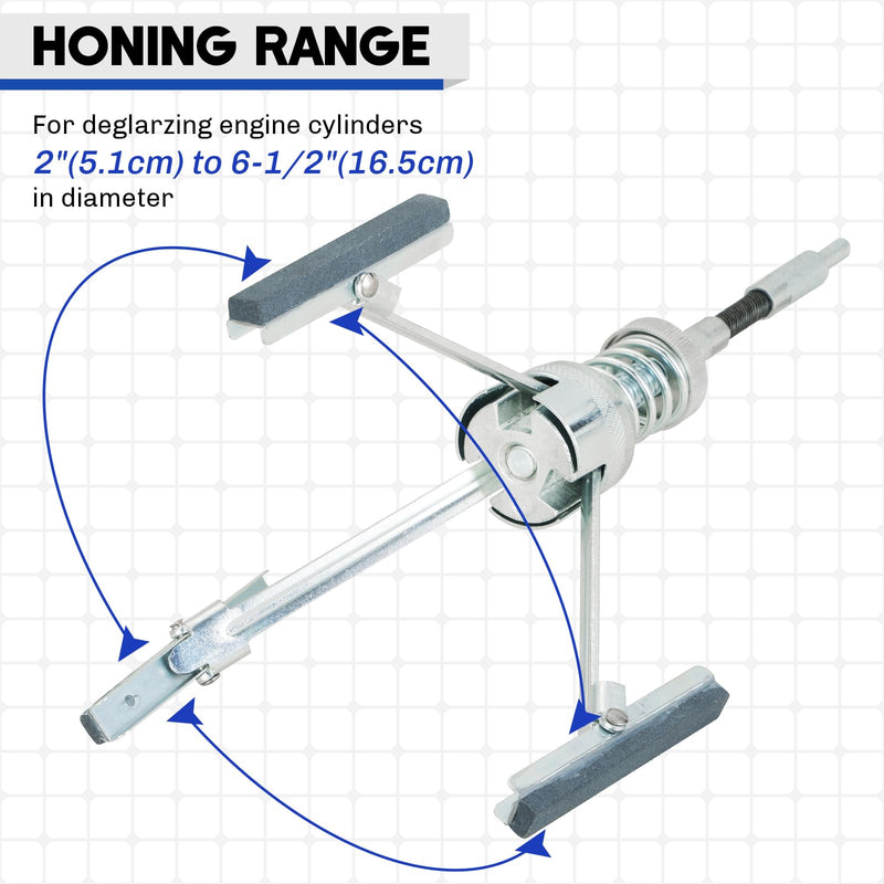 [Australia - AusPower] - Engine Cylinder Hone Tool | 2" to 6-1/2" Diameter Adjustable Deglazer with Extra 3PCS Stones 220 Grit Engine Cylinder Hone Adjustable Deglaze Set for Grinding Holes (3") 3" 