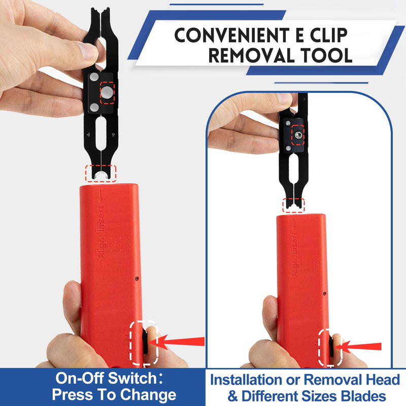 [Australia - AusPower] - E Clip Tool, E Clips Removal And Installation Assortment Kit Tool Set, Exchangeable 4 Sizes (3/4/5/6mm) Clip Rings Kit & 40Pcs E Clips 