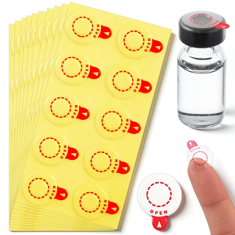 100 Pcs Clear Circle Stickers for Sealing Vial Labels Leak-Proof Self Adhesive Transparent Stickers for 13 mm Aluminum Plastics Caps 3 ml Vial Caps