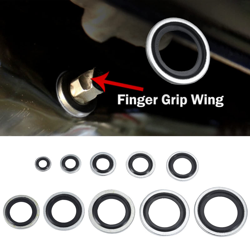 [Australia - AusPower] - 156 Pieces Bonded Seal Dowty Washer,Automotive Self-Centred Dowty Seal Gasket Assortment,10 Metric Sizes,from M6 to M24 (Metric) 
