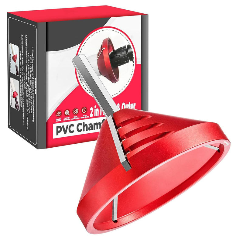 [Australia - AusPower] - PVC Deburring Tool, 2-in-1 Indoor Outdoor Reamer for Pipe Chamfer Sanitary Tools with 3 Blades, PVC Chamfer Tool, PVC Pipe Deburring Tool, Burr Remover for PVC CPVC ABS 