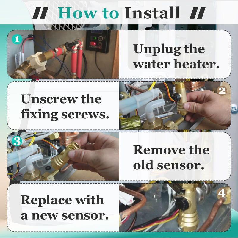 [Australia - AusPower] - Water Flow Sensor for Girard GSWH-2 Tankless Water Heater – Replacement Part #2022107584 (2GWH-24) 1-Pack Upgrade 
