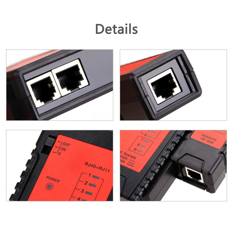 [Australia - AusPower] - NF468 Tester Fault Locator RJ45 RJ11 Cable Tracker Network Cable Tester Network Ethernet LAN Network Test Tool 