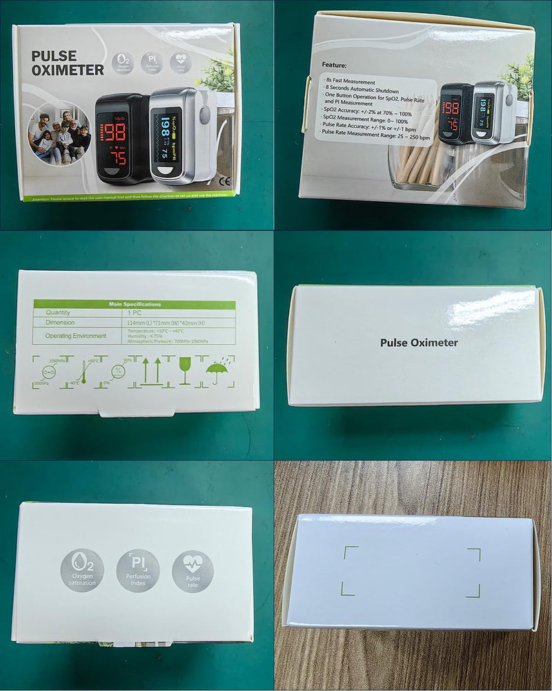 [Australia - AusPower] - Fingertip Pulse Oximeter- HOLFENRY Mini Oximeter Oxygen Saturation Monitor for SpO2/Heart Rate/PI, Oxygen Monitor Fingertip 02 Pulse Oximeter Finger, Gray 