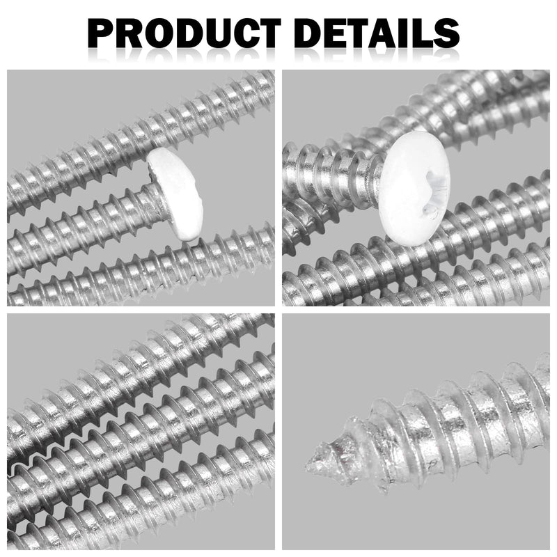[Australia - AusPower] - White Head 100 PCS #8x1-1/2(1.5 inch) Stainless Steel Phillips Pan Head Wood Screws,Stainless Steel 18-8 A2(304) Screw,Home Screw Kit by QISHENG #8X1-1/2"(1.5 inch) White 