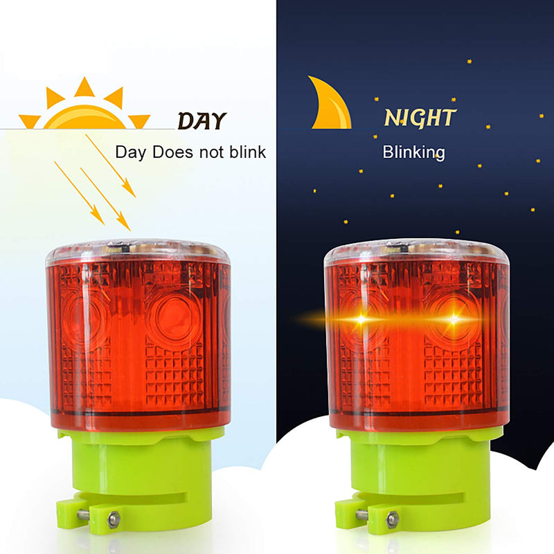 [Australia - AusPower] - Solar Strobe Warning Light Flashing Lamp: 360 Degree Super Bright LED Wireless Install Automatically Turn On/Off IP65 Waterproof for Construction, Traffic, Dock, Marine, Crane Tower, Factory (Yellow) Yellow 