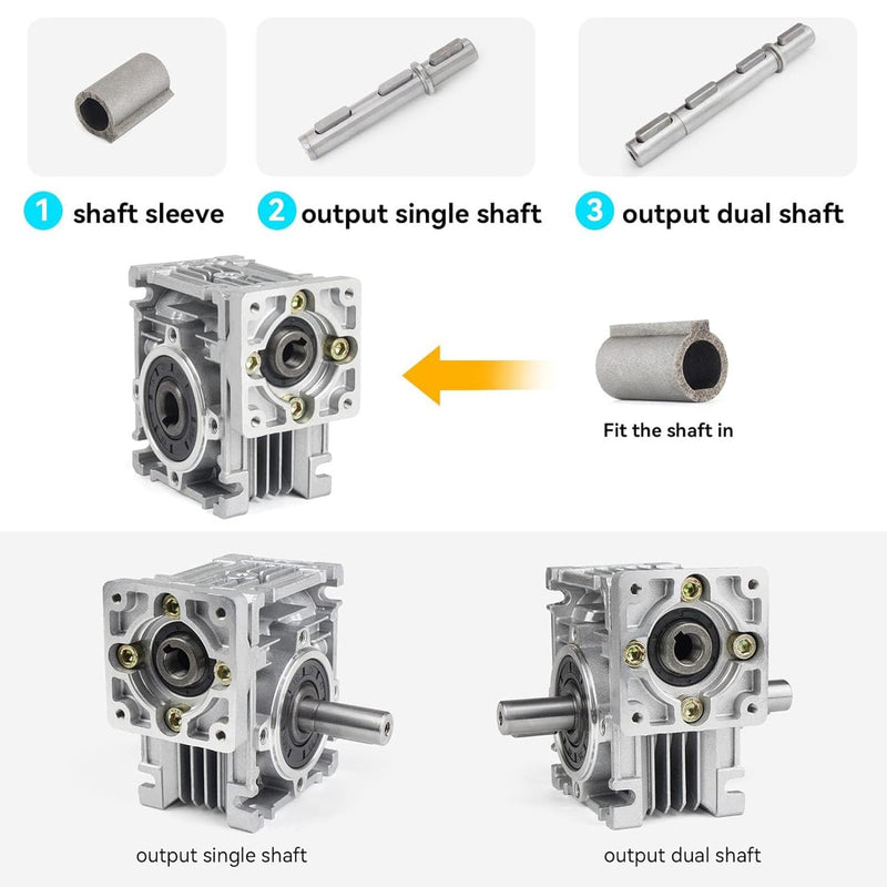 [Australia - AusPower] - Output Shaft,Diameter 14mm Output Shaft 0.55", 130mm Length fit for Worm Reducer Gearbox NMRV030 RV030 Nema23 Stepper Motor with Gaskets S Ring Corner pin (Single Output Shaft) Single Output Shaft 