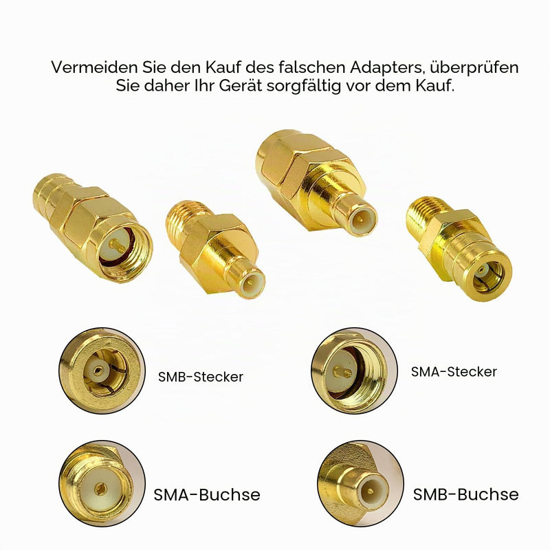4 Type SMA to SMB Kit Coaxial Cable DAB Car Radio Antenna Adapter | For Aerial Pigtail Cable Car Satellite, Compatible with Sirius XM DAB Radio Antenna