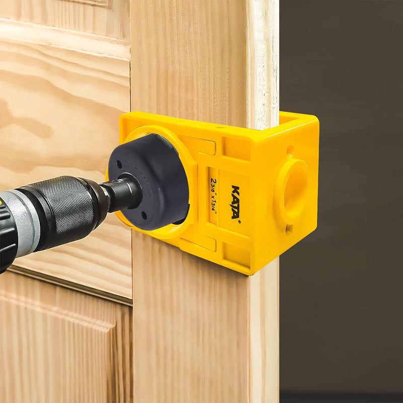 [Australia - AusPower] - KATA 1-3/8" - 1-3/4" Door Lock Installation Set with Guide Template, Door Lock Hole Saw Kit Ideal for Wooden Doors Box 