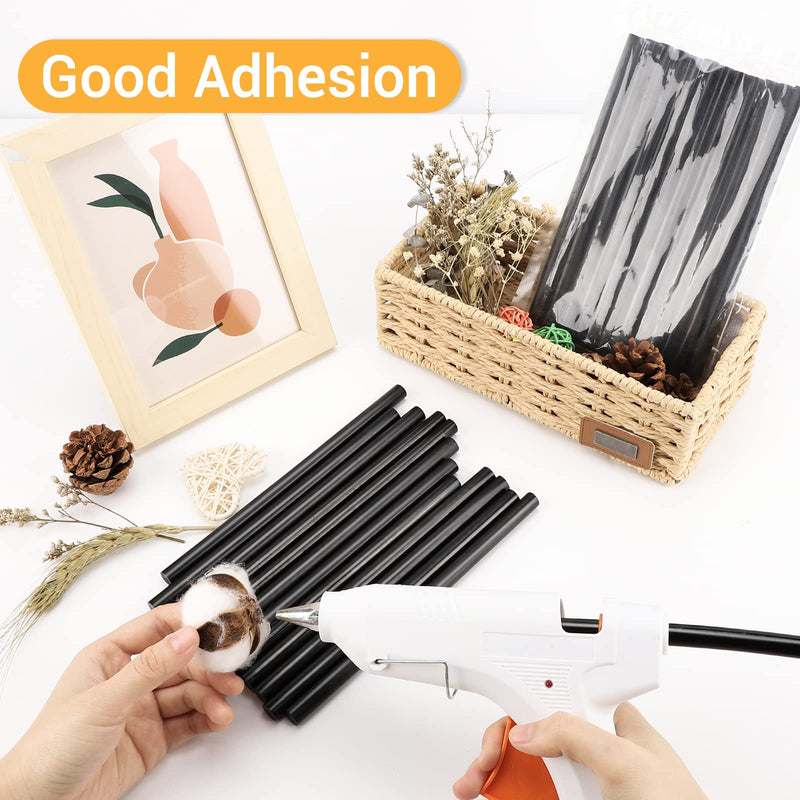 [Australia - AusPower] - Manarty Black Craft Glue Gun Sticks, 0.43" Dia x 8" Long Full Size Hot Melt Glue Sticks for Fabric Adhesive Glue Sticks for DIY, Decoration, Car Dent Repair, Gluing Project, Wax Seal Stamp, 24 PCS 24pcs 0.43x8" 