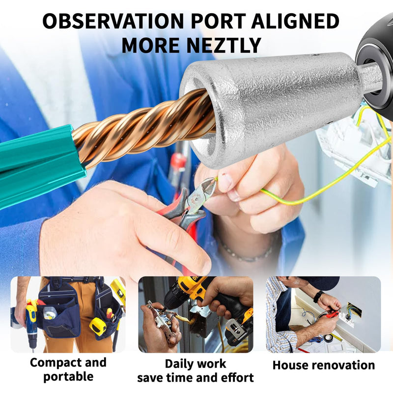 [Australia - AusPower] - Wire Twister Tool for Drill, Drill Wire Twister Wire Connector Wire Twisting Tool, Wire Nut Twister for Electrical Power Drill, Cable Quick Stripping, 2 Pcs Silver, 1 Pc Red 