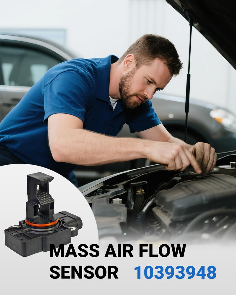 Mass Air Flow Sensor MAF Sensor Compatible for Chevy Silverado 1500 2500HD Tahoe Suburban 1500 2500 Avalanche, GMC Sierra 1500 2500HD Yukon XL 1500 2500, Escalade CTS Replaces 10393948