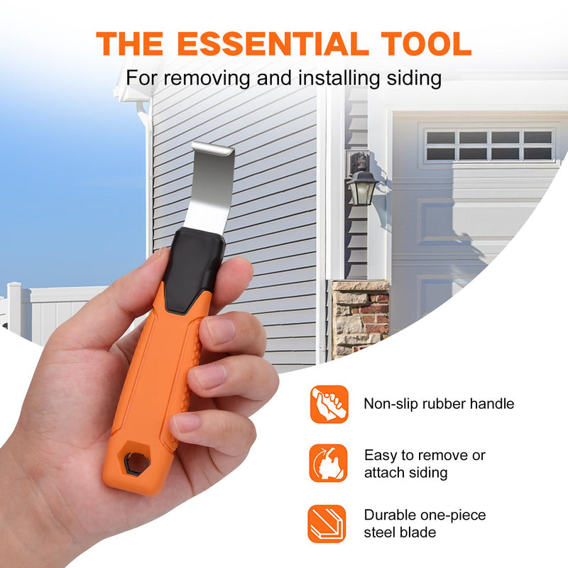 [Australia - AusPower] - Vinyl Siding Removal Tool with Extra Long Handle- Steel Blade Vinyl Non-Slip Grip Handle for Installation and Removal Tool Avoid Damaging Vinyl Siding Tool (1) 1 