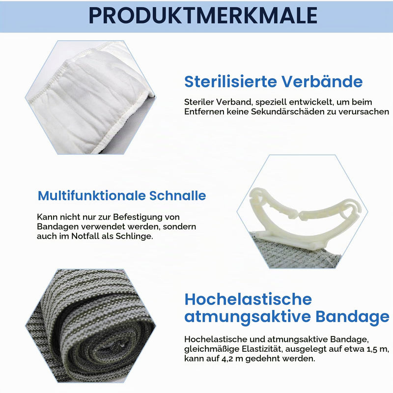 Pack of 4 Israeli Bandage, 6 Inch Hemostatic Tourniquets Elastic Bandage, First Aid Wound, Hemostatic Bandage Vacuum Pack for Indoor, Outdoor, The Perfect Choice for Your Emergency Equipment