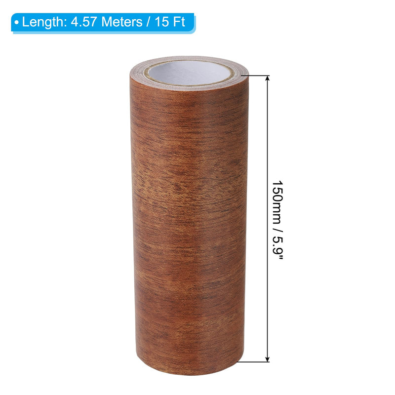 PATIKIL Wood Grain Repair Tape 6" x15ft, Self Adhesive Realistic Textured Repair Tape Patch for Floor Door Table Cabinets Desk,Mahogany 6"x15ft Mahogany