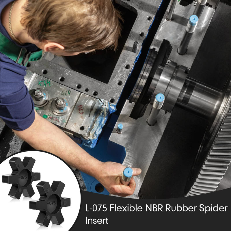 [Australia - AusPower] - Flexible NBR Rubber Spider Insert Solid Spider Center Inserts Suitable for L Jaw Coupling Set, Black (4 Pcs, L075) 4 