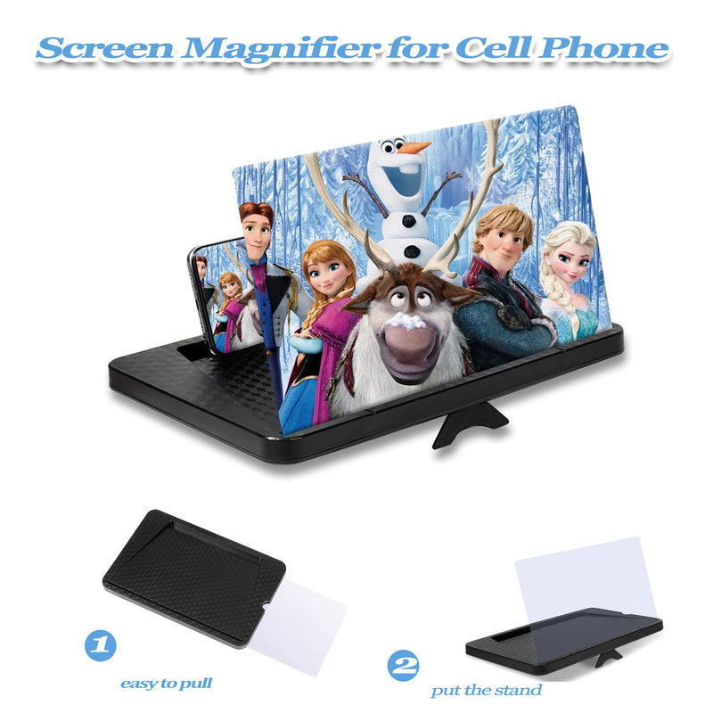 [Australia - AusPower] - 14" Screen Magnifier for Cell Phone, Portable 3D HD Magnifying Projector Screen Enlarger for Movies, Short Videos Gaming Foldable Phone Stand with Screen Amplifier Compatible with All Smartphones 