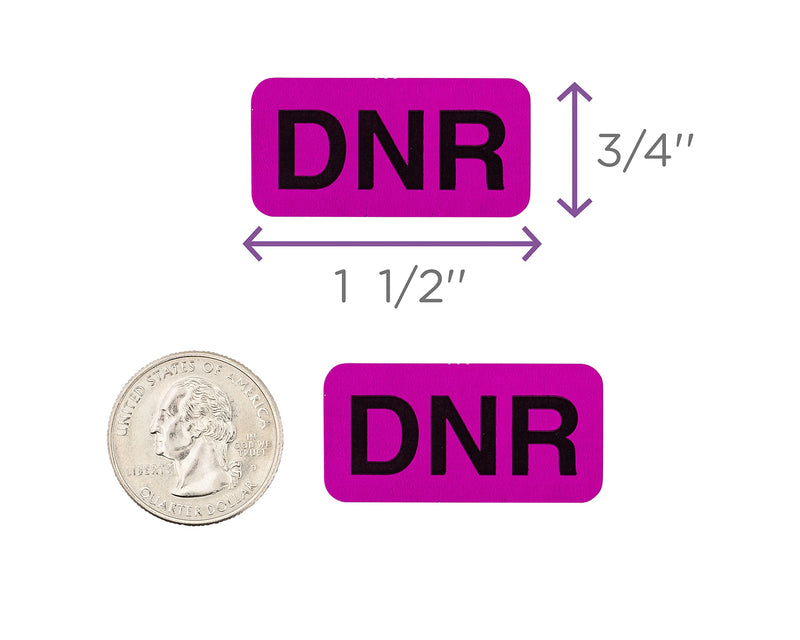 [Australia - AusPower] - Carstens Medical Stickers – DNR Alert and Instruction Labels for Medical Charts, Purple and Black, Roll of 100 Patient Chart Labels, W1.5" x H.75" 