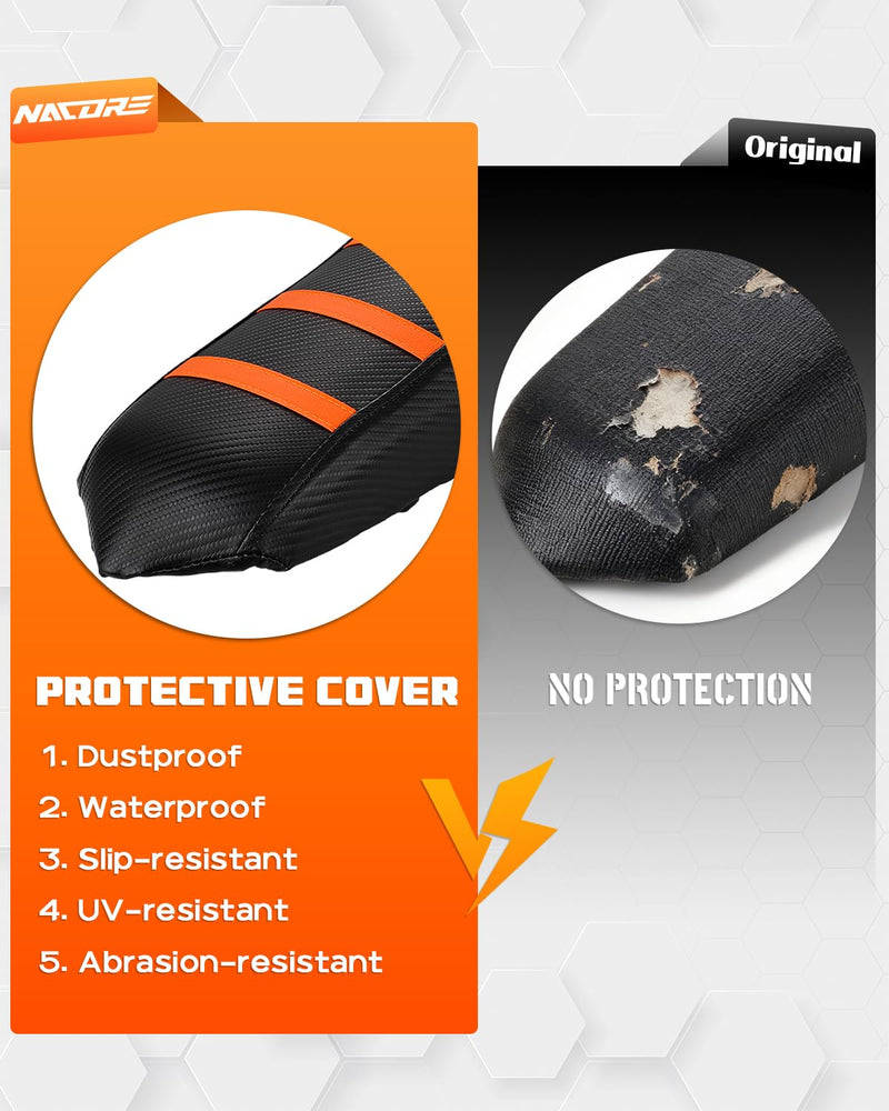E Dirt Bike Seat Cover for Tutti Soleil01, Gripper Rubber Cover for Tuttio Soleil 01, Orange Stripes
