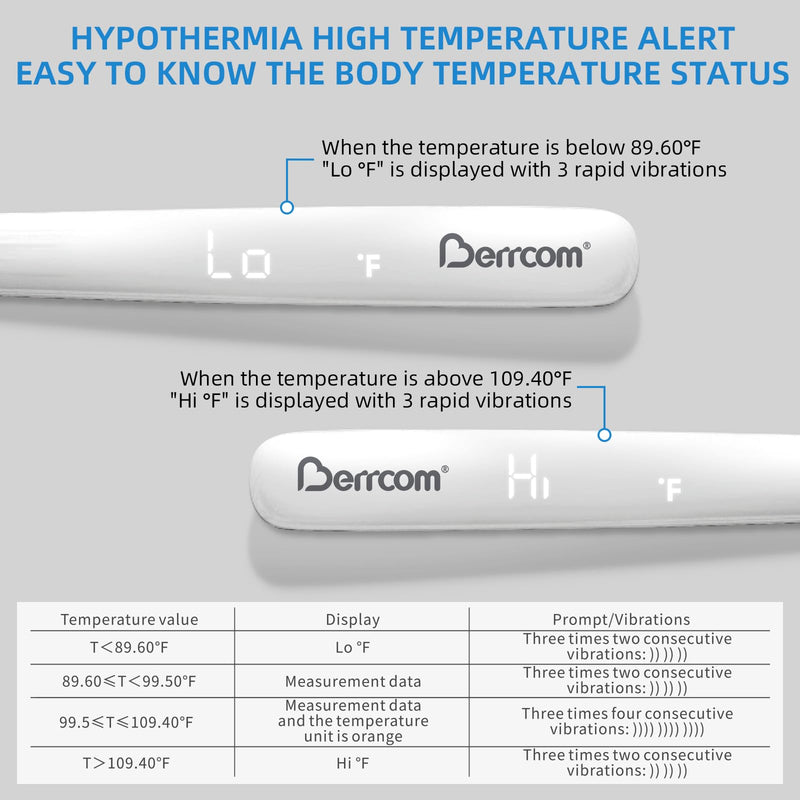 [Australia - AusPower] - [Value Bundle] Berrcom Rechargeable Digital Thermometer AET-F372 & Berrcom Forehead Thermometer for Adults and Kids JXB-195 