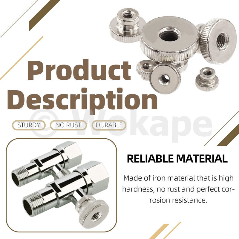 [Australia - AusPower] - 10Pcs M8 Knurled Thumb Nuts, Nickel Plated Iron Knobs Fasteners Round Hand Screw Nuts for 3D Printer Parts Nickel Plating 