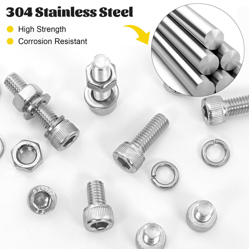 [Australia - AusPower] - 1220PCS M3 M4 M5 M6 Metric Hex Socket Head Screws Assortment Kit & 272PCS M5 Hex Socket Head Bolts Assortment Kit for 3D Printer,DIY 