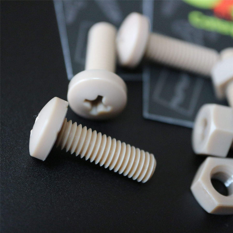 [Australia - AusPower] - 5 x PEEK Pan Head Screw M6 x 20mm Nuts & Bolts - Peek Plastic nuts and bolts, anti corrosion, chemical resistant, high temperature resistance (15/64 x 25/32 in) 