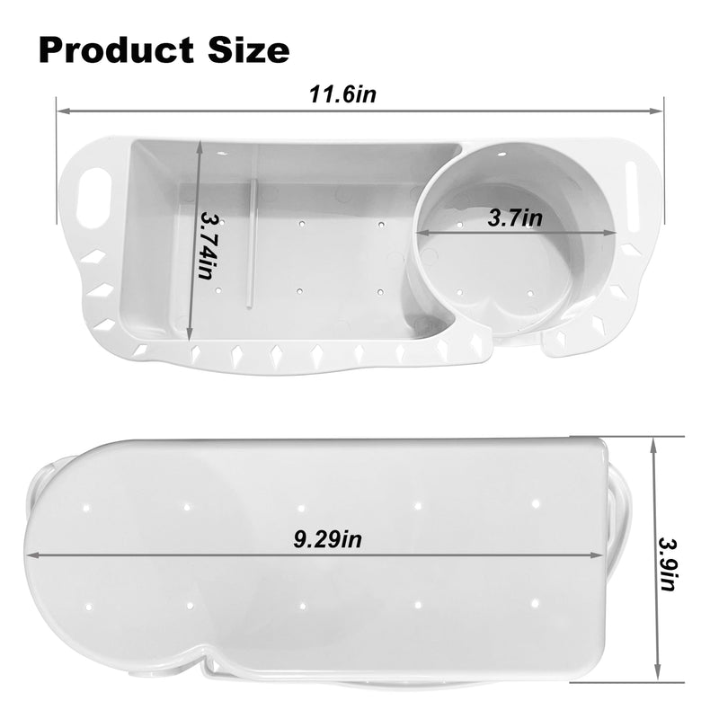 HIUMI 2 Pack Boat Caddy Organizer Marine Cup Holder Universal Fit for Bass Boat Kayak Pontoon Jon Boat Fishing Cabin Storage (2Pack-White) 2Pack-White