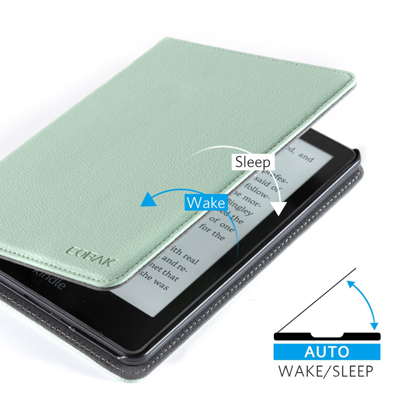 [Australia - AusPower] - CoBak Kindle Paperwhite Case with Stand - Durable PU Leather Cover with Auto Sleep Wake, Card Slot, Hand Strap Feature - Fits Kindle Paperwhite 11th Generation 6.8" and Signature Edition 2021 Released Agave green 