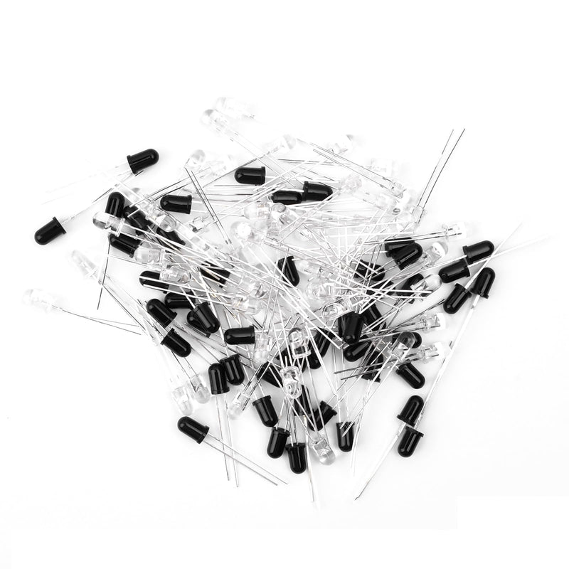 [Australia - AusPower] - 2 Sets 50Pcs LEDs Infrared Emitter and IR Receiver Diode 5mm 940nm Infrared Emission and Receiver Diode(100Pcs in Total)[Light Emitting diodes (LEDs)] 