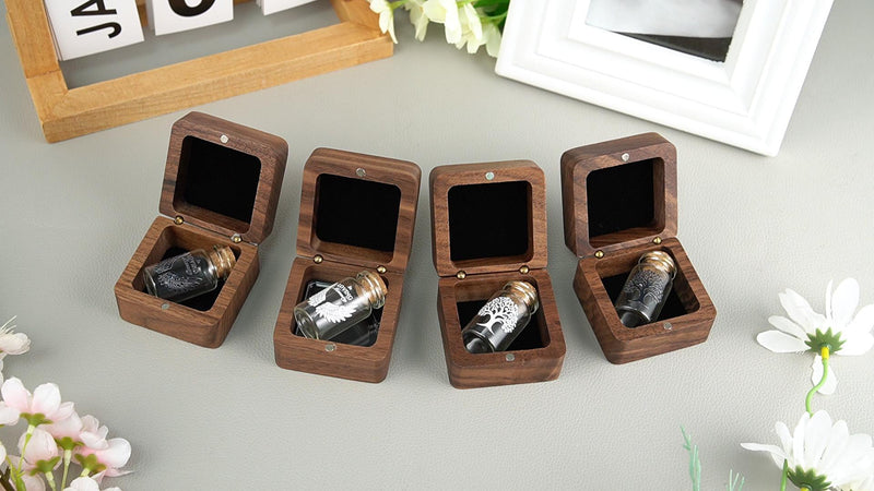 SOITIS Wooden Box for Ashes Glass Small Urn for Human Ashes Keepsake Wings White