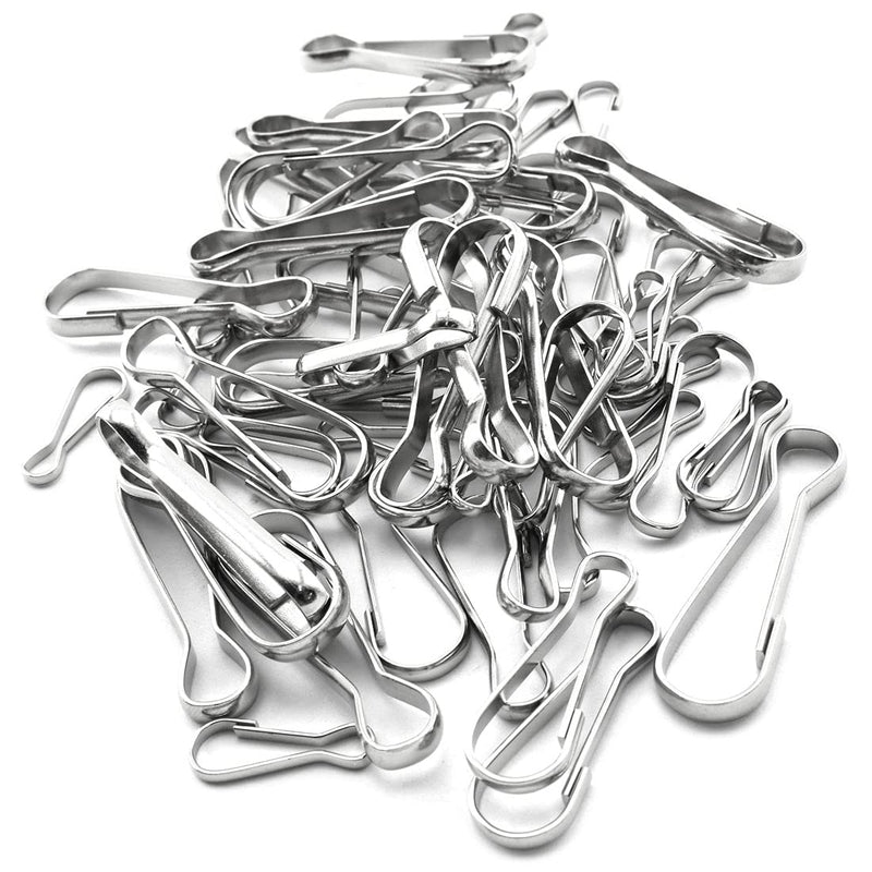 [Australia - AusPower] - 60pcs Metal Spring Hook Buckles Nickel Plated Snap Hanging Clip for Zipper, Key Chain, Plant Hanger etc. (20x 20mm & 20x 30mm & 20x 40mm), (SPRING-HOOK-3SIZE-60) 