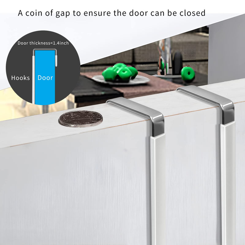 [Australia - AusPower] - FYY Over the Door Hooks, 4 Pack Hangers Hooks with Rubber Prevent Scratches Heavy Duty Organizer for Living Room, Bathroom, Bedroom, Kitchen Hanging Clothes, Towels, Hats, Coats, Bags White Short A White 