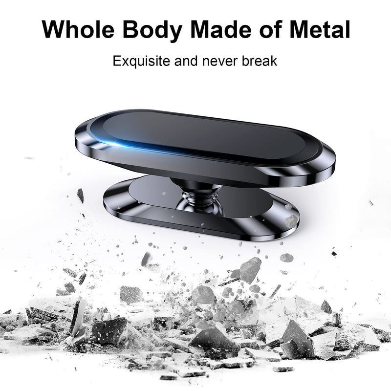 [Australia - AusPower] - 【2-PACK】Magnetic Phone Holder for Car Dash [ Super Magnet ] [ 4 Metal Plate ] Car Mount for Iphone Magnetic Car Mount for Cell Phone [ 360° Rotation ] Universal Dashboard Carmount Magnetic Phone Mount Black 