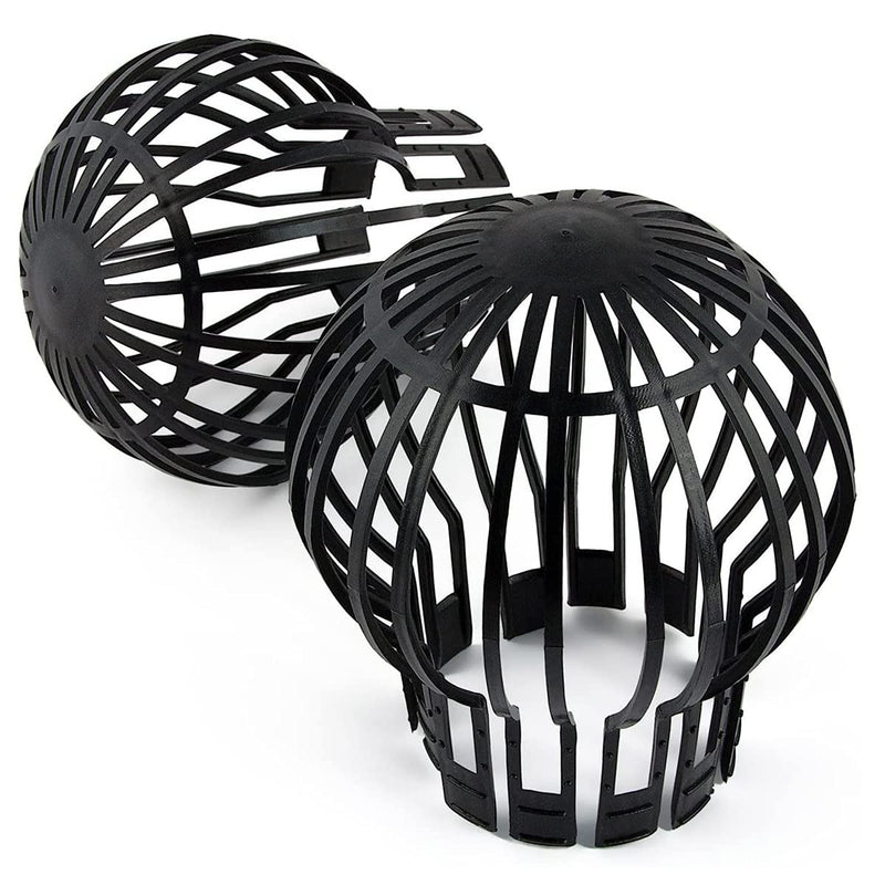 [Australia - AusPower] - Hsthe Sea Set of 4 Black Downpipe Protectors, Gutter Fastening, Plastic Basket, Leaf Gutter Screen, Downpipe Protector, Diameter 4.9 inches, Polypropylene. 